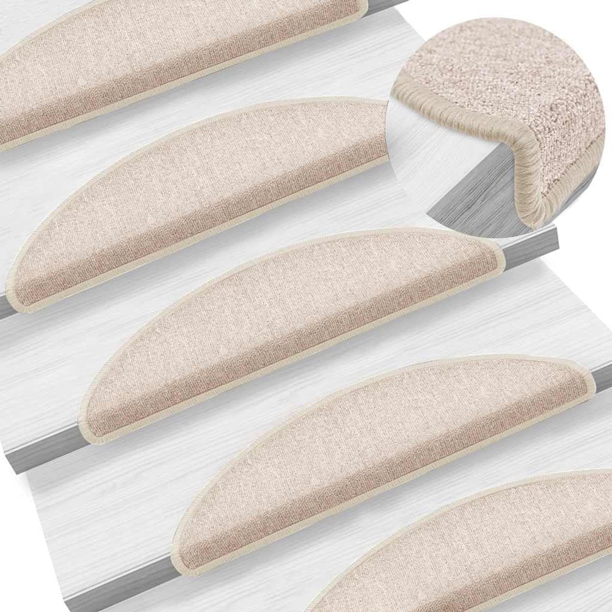 30 stuks Trapmatten Antislip Vloerbedekking Treden Taupe - Geluiddempend en Wasbaar