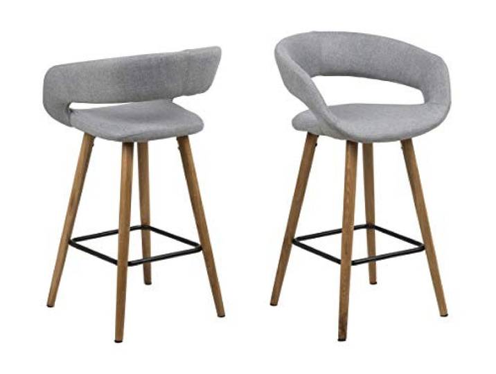 AC Design Furniture Counterstuhl Jack, B: 56 T: 43 H: 88,5 cm, Stoff/Eiche, Grau