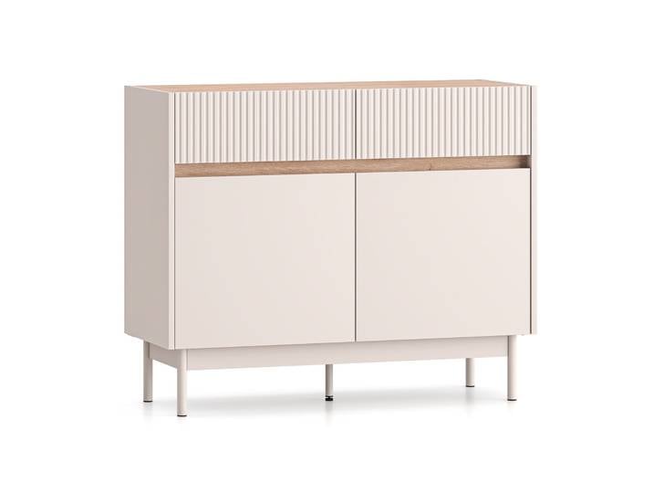 Zweiturige Kommode Dunea mit zwei Schubladen, 104 cm,
