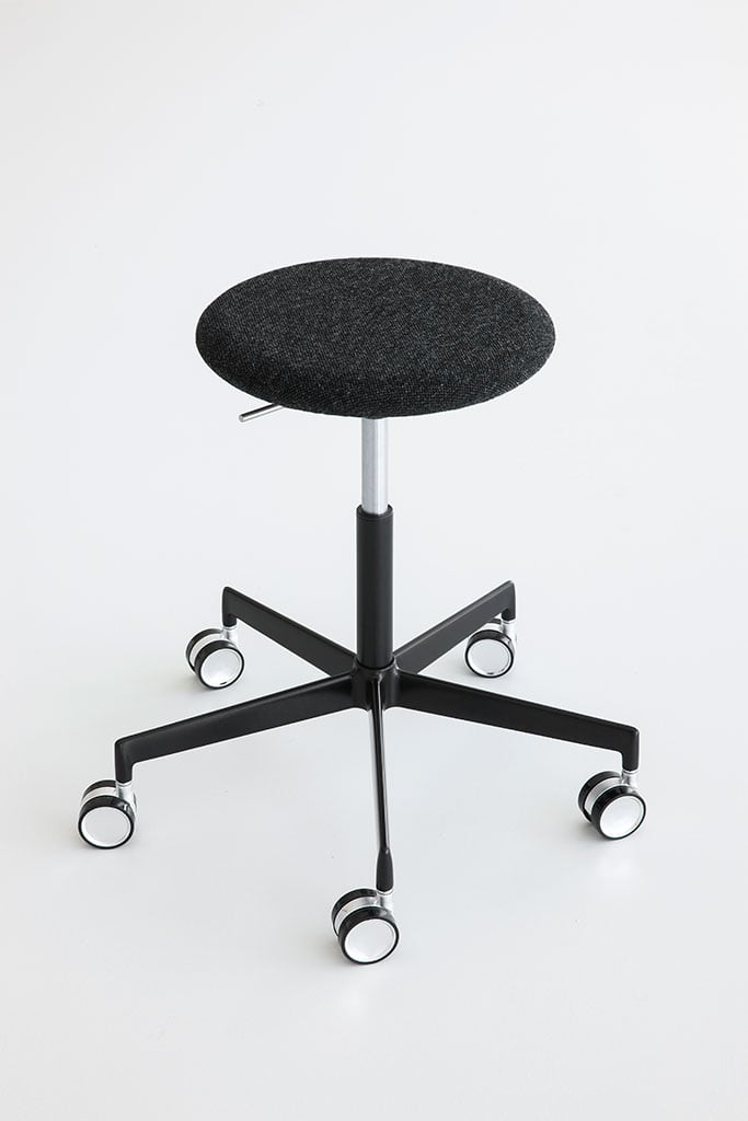 Lapalma Lab S72 Hocker (schwarz lackiert, Kunstleder Valencia (Wunschfarbe im Be... schwarz lackiert | Kunstleder Valencia (Wunschfarbe im Bemerkungsfeld angeben) S72NHB