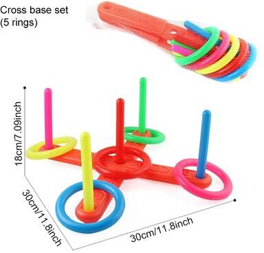 DynamicDeals Kids Ring Toss Game & Stacking Toy Outdoor Fun Parent Child Interactive Play Set sztq
