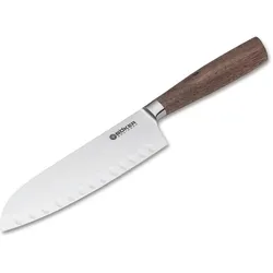 Böker Core Walnuss Santoku mit Kullen, Küchenmesser, Braun