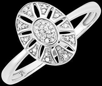 Edenly Ring FraÃ®cheur - Radiance - 9 Karat WeiÃŸgold und Diamanten