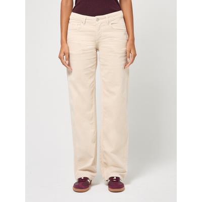 Cordhose GANG "94RIVER", Damen, Gr. 25, Normalgrößen, beige (ecru), 99% Baumwolle, 1% Elasthan, unifarben, regular fit lang, Hosen Cordhose, im 5-Pocket-Style