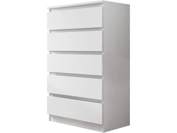 Malwa M5 Commode à 5 tiroirs blanc