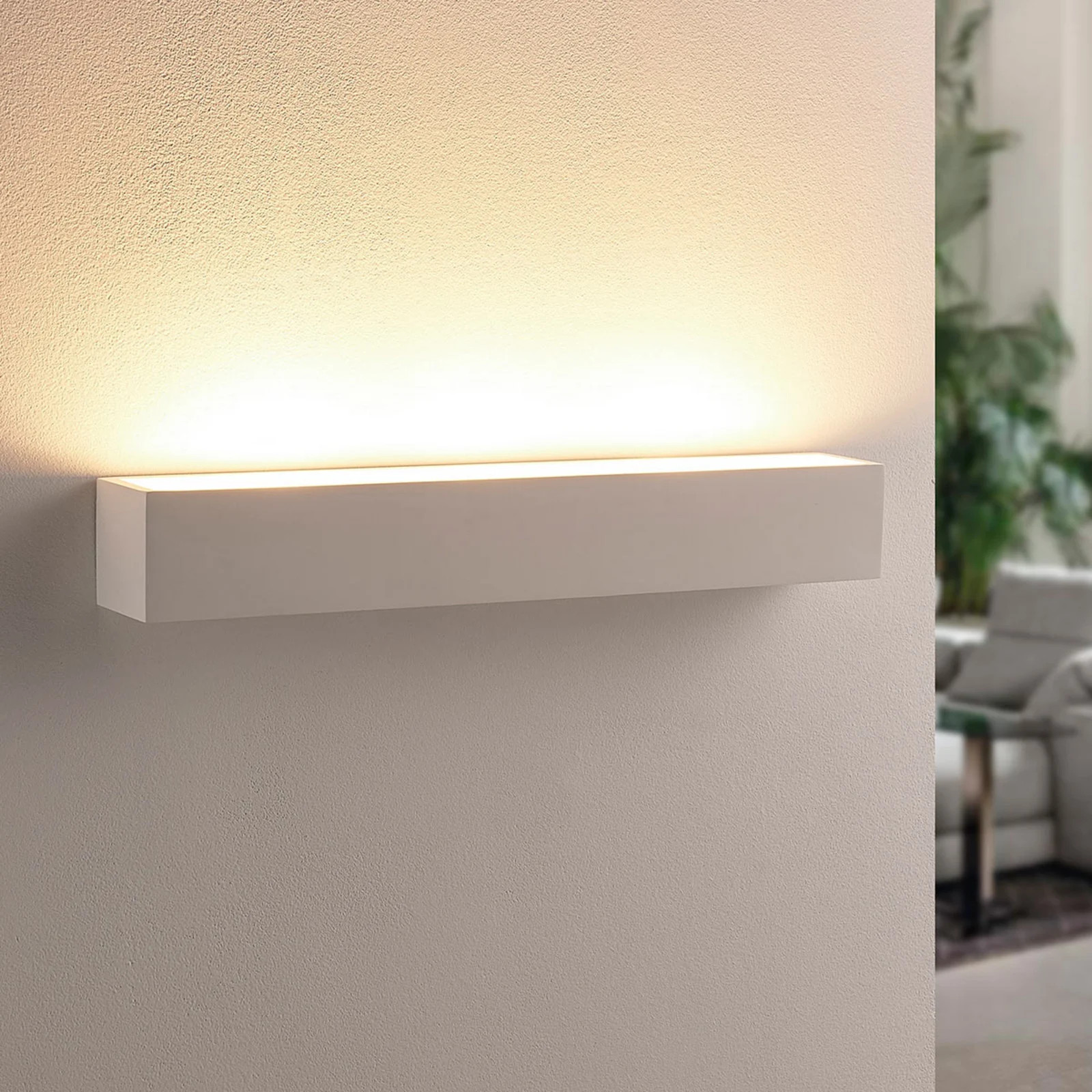 Lindby Santino Wandlamp, Modern, Wit, Keramiek, Dimbaar