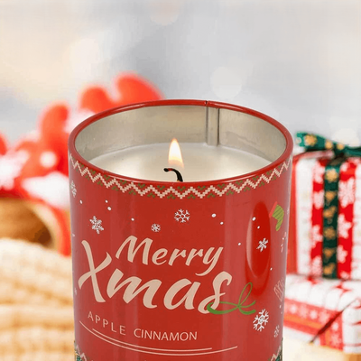 Multicon Wholesale Hub Holiday Decor Christmas Soy Candle, Scented Aromatherapy For Home, Safe Cinnamon & Apple Fragrance Holiday Decor Christmas Soy Candle, Scented Aromatherapy For Home, Safe Cinnamon & Apple Fragrance
