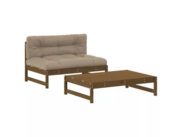VidaXL - Garten lounge set holz, One Size, Braun