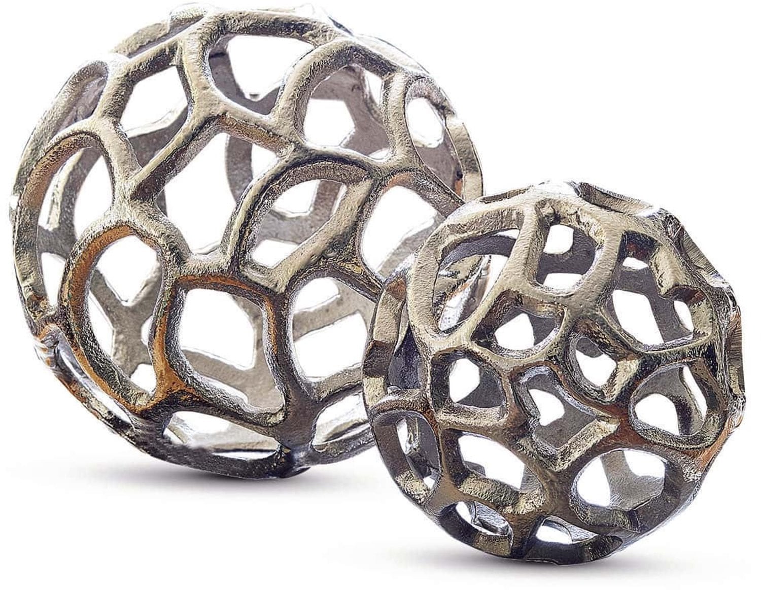 Loberon Venay Decoratieve bal set van 2 zilverkleurig