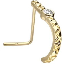 14/18 Karat Gold Nasenstecker MOISSANIT