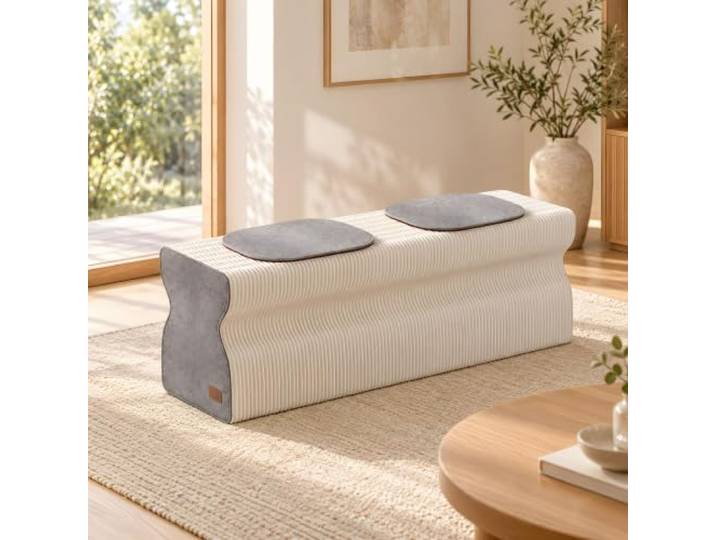 DKPLOE Akkordeon Hocker Klappbar Kraftpapier Ausziehbare Bank Mit Kissen Innovative Wabenstruktur Flexible Formanpassung Und Platzsparendes Design für Wohnzimmer Schlafzimmer Büro Und Gäste