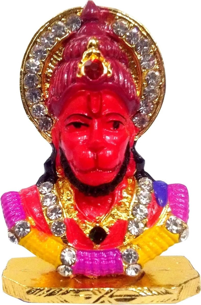 Multikleur Metalen Hanuman Figuur voor Decoratie op het Dashboard of Tafel