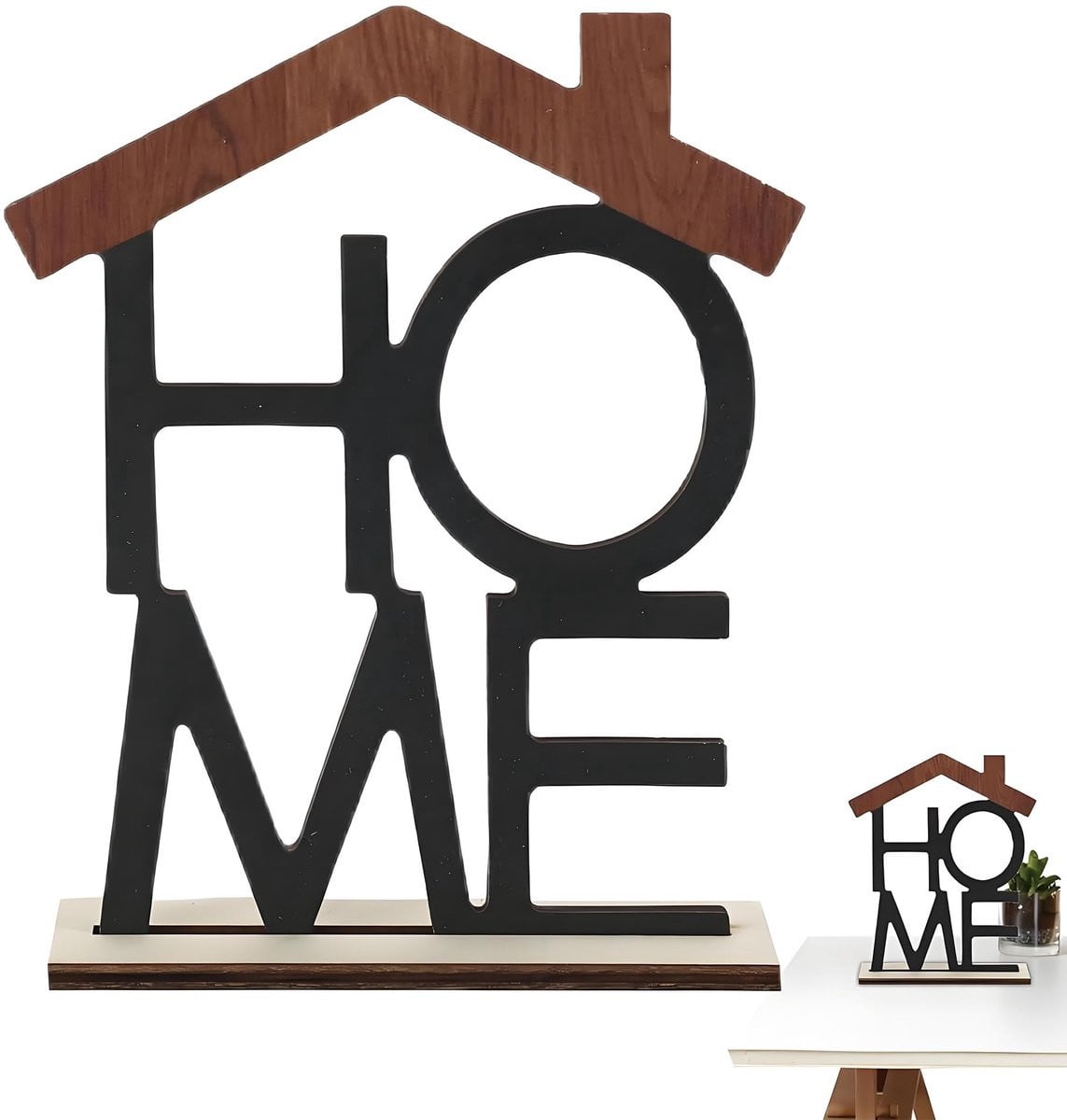 Dailygoods Houten Letters Decoratie - Rustiek Middenstuk - Zwart