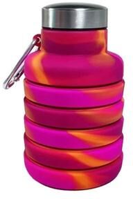 Inspired Living UltraFlex Collapsible Silicone Water Bottle Lightweight, BPA Free, Travel Ready Hydration Companion red