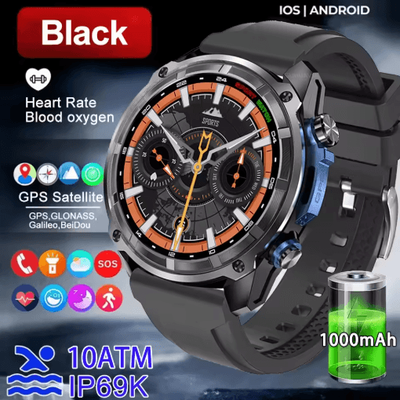 Inspire Picks TrailMaster Pro GPS Smartwatch 10ATM Military Outdoor Watch With Offline Maps & 1000mAh Battery black gps Offline Map