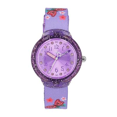 Quarzuhr TOM TAILOR, lila (bunt, lila), Armbanduhren, Kinder, Quarzuhr, Armbanduhr, Kinderuhr, Mädchen, analog, Glassteine