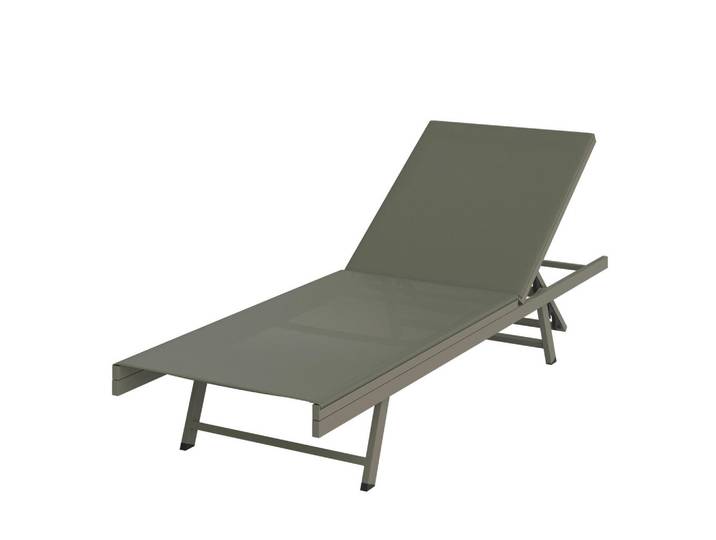 Ambia Garden Sonnenliege, Grün, Metall, Textil, 64x30x197 cm, Rückenlehne verstellbar, Gartenmöbel, Gartenliegen, Sonnenliegen