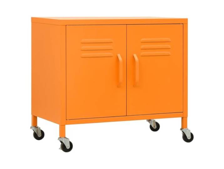 KDVXBCQJH Stahlschrank mit Rollen Orange 60x35x56 cm Metallschrank Flexibler Rollcontainer aus Stahl mit verstellbarem Einlegeboden und Feststellbremsen für Büro oder Arbeitszimmer.