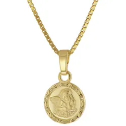 trendor 41162 Engel-Anhänger Gold 333 mit vergoldeter Silber-Kette für Kinder