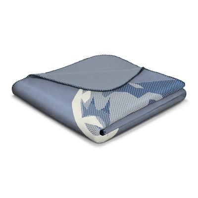 Wohndecke BIEDERLACK "Snow Flow", blau, B:130cm L:170cm, Kaschmir, Schurwolle, Wohndecken, Wohndecke, die passende Kuscheldecke zum Lieblingshobby