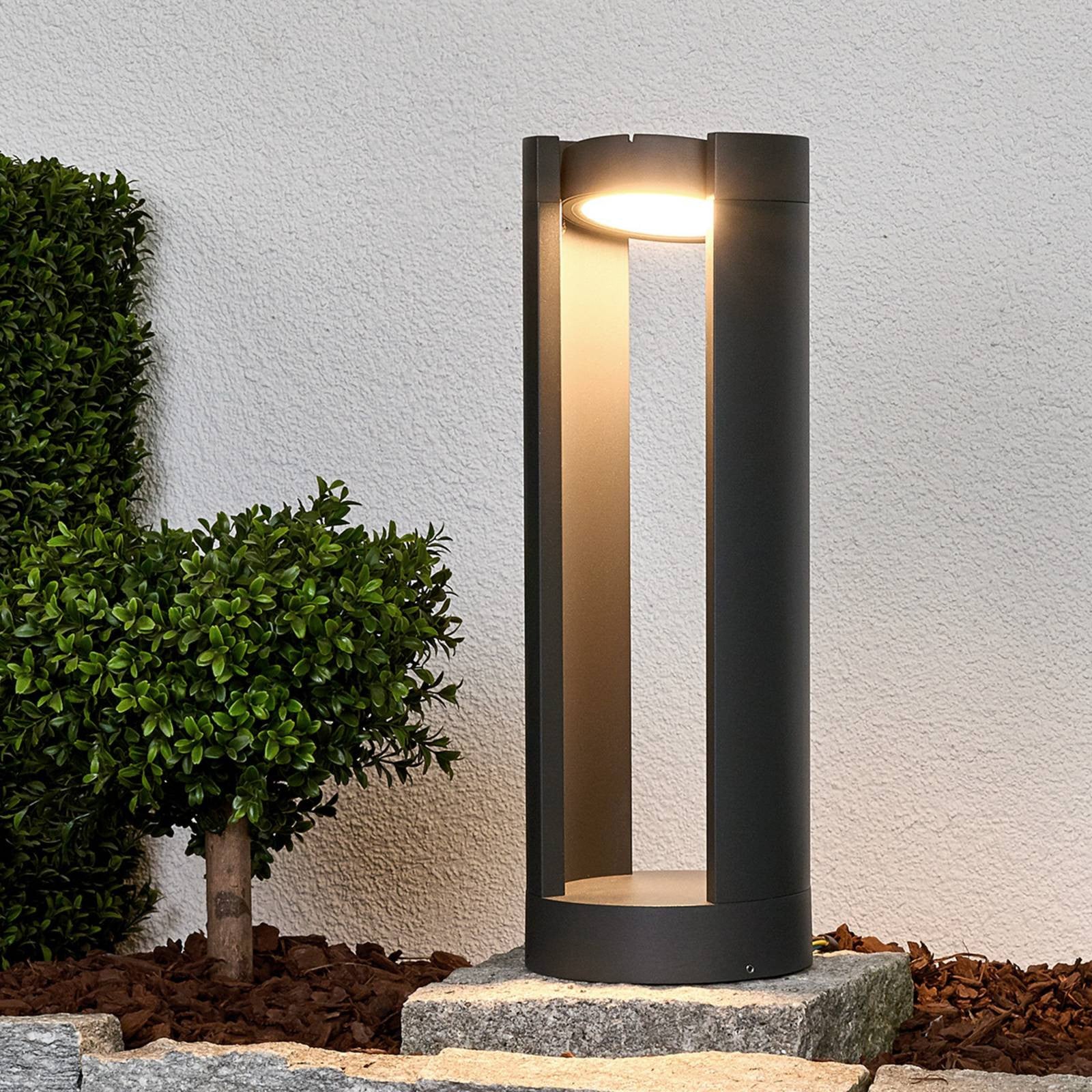 Lucande Dylen Short LED Buiten Tuinlamp IP65 - Modern - Aluminium - Zwart of Grijs
