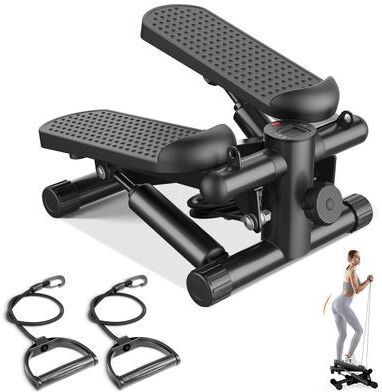 Smart Shopping Spot JHK Mini Stepper With Resistance Bands Home Stepper Machine For Full Body Cardio & Fitness black