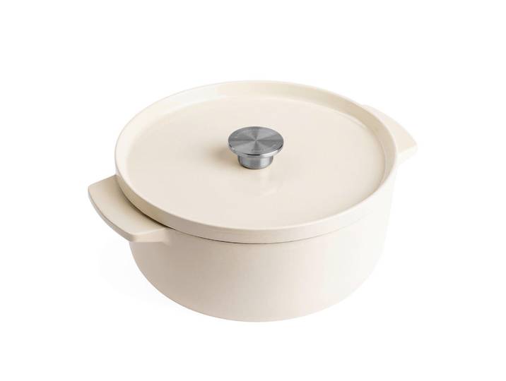 KitchenAid Bräter Cast Iron, Creme, Metall, 5.2 L, rund, hitzebeständige Griffe, Kochen, Töpfe, Bräter