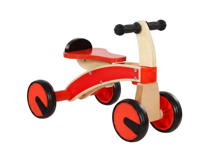 Aiyaplay Kinder-Rutschauto Buchenholz Sperrholz Rot, Holz, 33x38.5x52 cm, Spielzeug, Kinderfahrzeuge