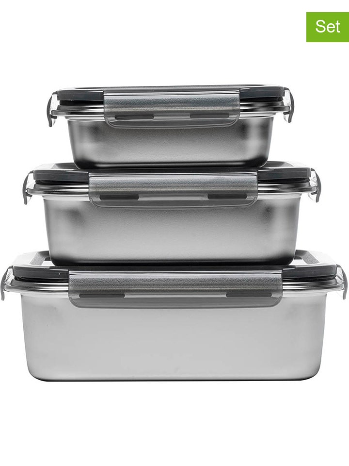Laguiole 3er-Set: Frischhaltedosen in Silber - onesize