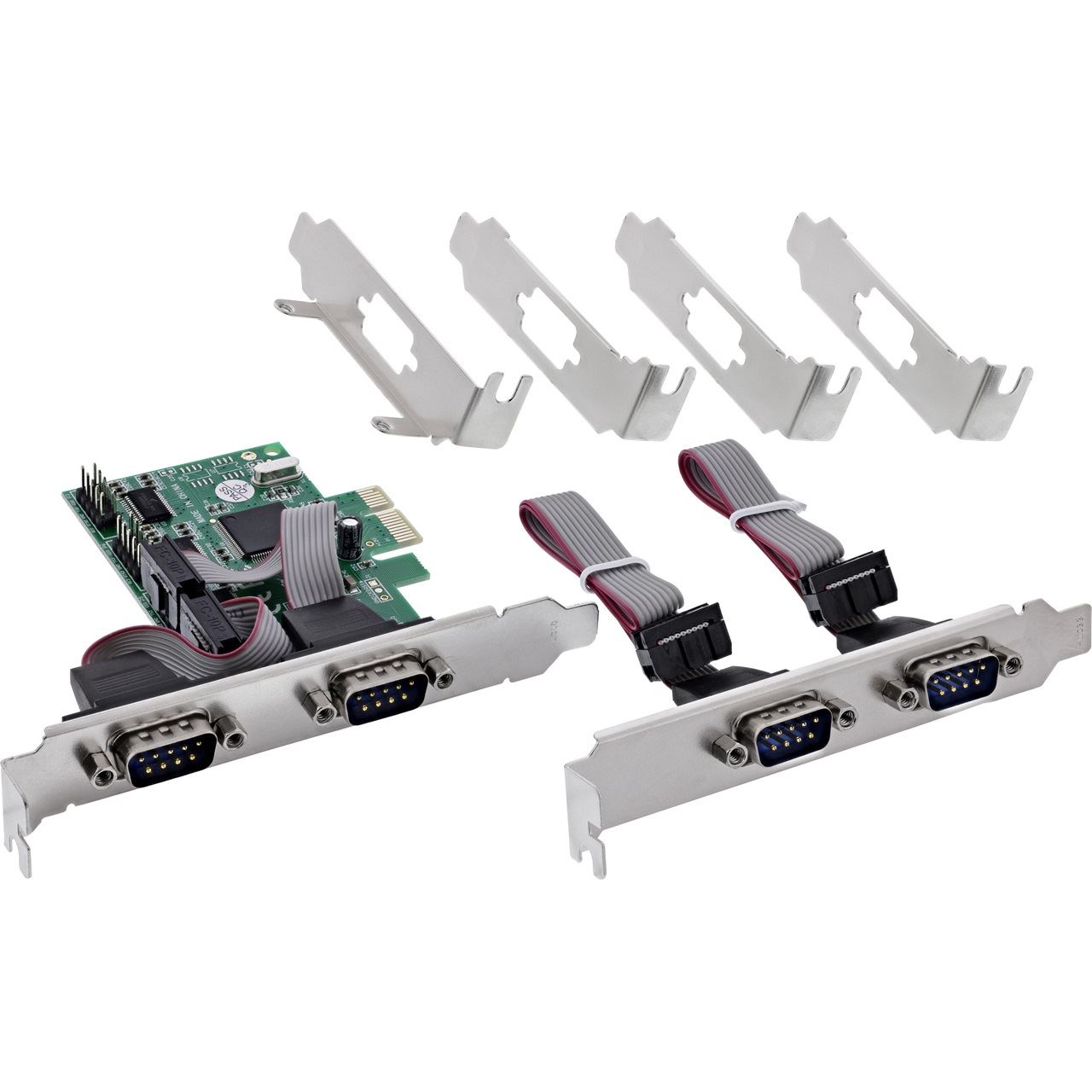 InLine PCIe 4-Port RS-232 Karte, 4x D-Sub 9 Stecker, inkl. Low-Profile