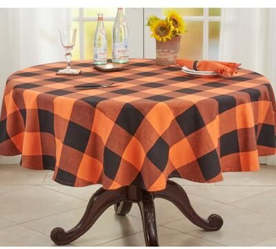 Saro Lifestyle Tablecloth With Buffalo Plaid Design