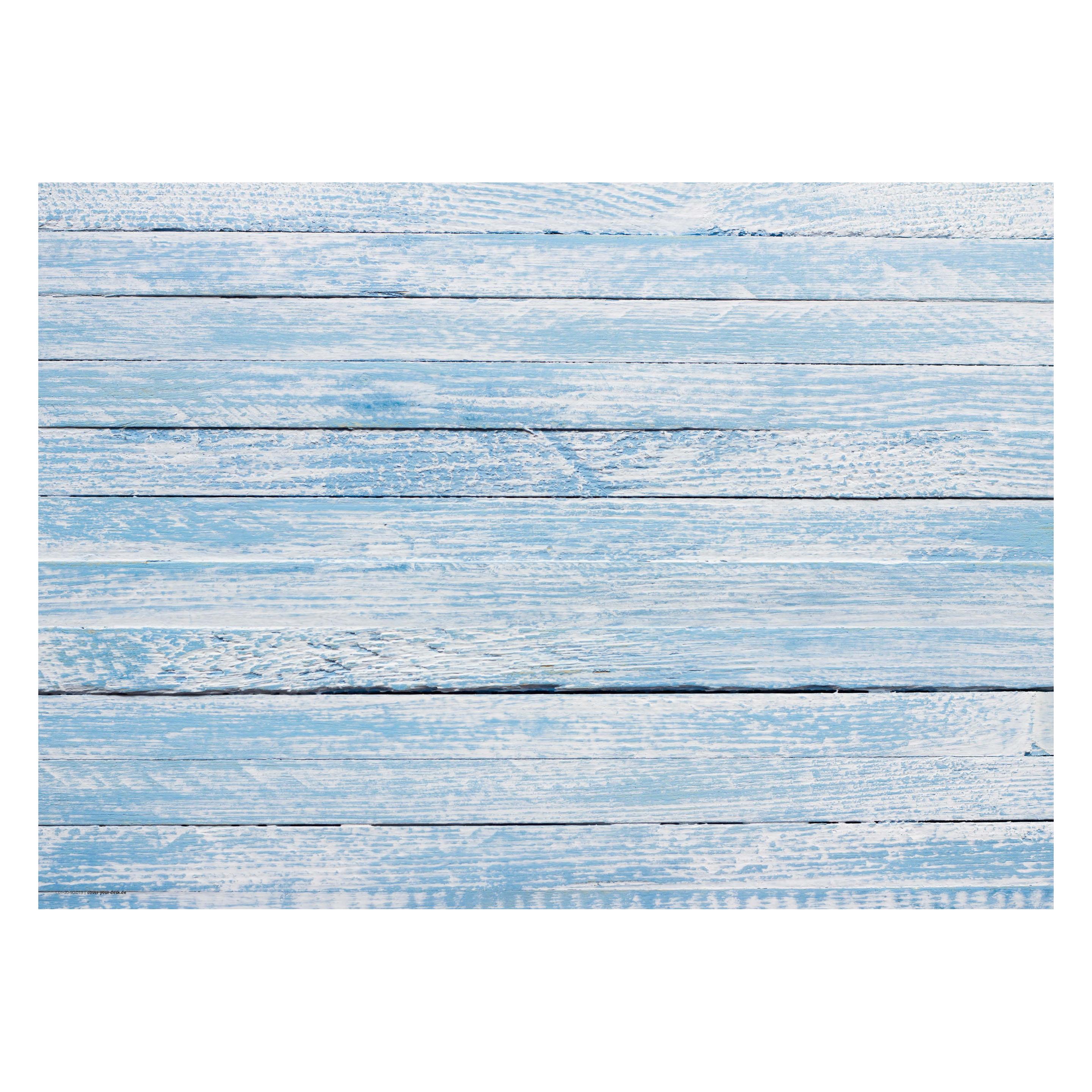 CoverYourDesk Schreibtischunterlage Blaue Holzbretter im Vintage-Look (21557258)