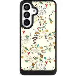 Nivocase Hülle für Samsung Galaxy S26+ Handyhülle NIVOcore Case Schwarz Blumen Retro Vogel (Samsung Galaxy S26+), Smartphone Hülle, Schwarz