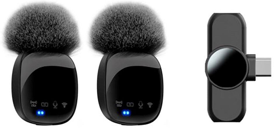 Lippa Pro 2. stk Trådløs Mikrofon m. USB-C - Sort