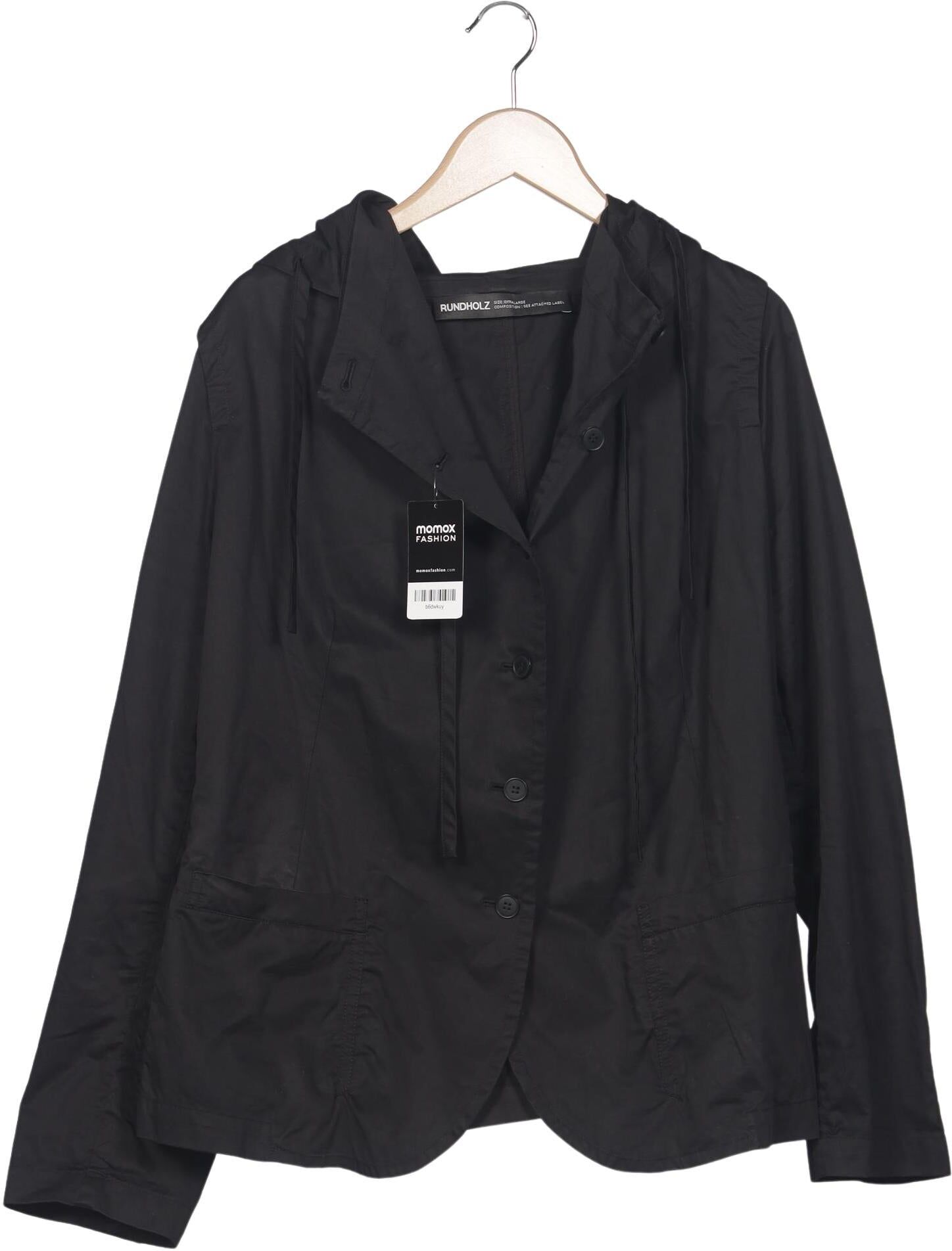 Rundholz Damen Jacke, Schwarz, Gr. XL, Baumwolle - Second Hand