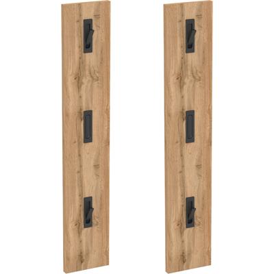 Garderobenpaneel SCHILDMEYER "Saga, 2er Set, mit 6 ausklappbaren Kleiderhaken, Made in Germany", braun (eiche landhaus), B:39cm H:109cm T:2,5cm, Holzwerkstoff, Garderobenpaneele, Garderobenpaneel, Fühlbare Holzstruktur, Made in Germany