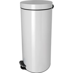 Helit Mülleimer H2404305, the knight, weiß, aus Metall, 30 Liter