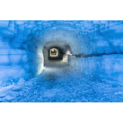 Fototapete PAPERMOON "GROTTE-TUNNEL EIS GLETSCHER HÖHLE ISLAND LANGJOKULL", bunt, B:5m L:2,8m, Vlies, Tapeten