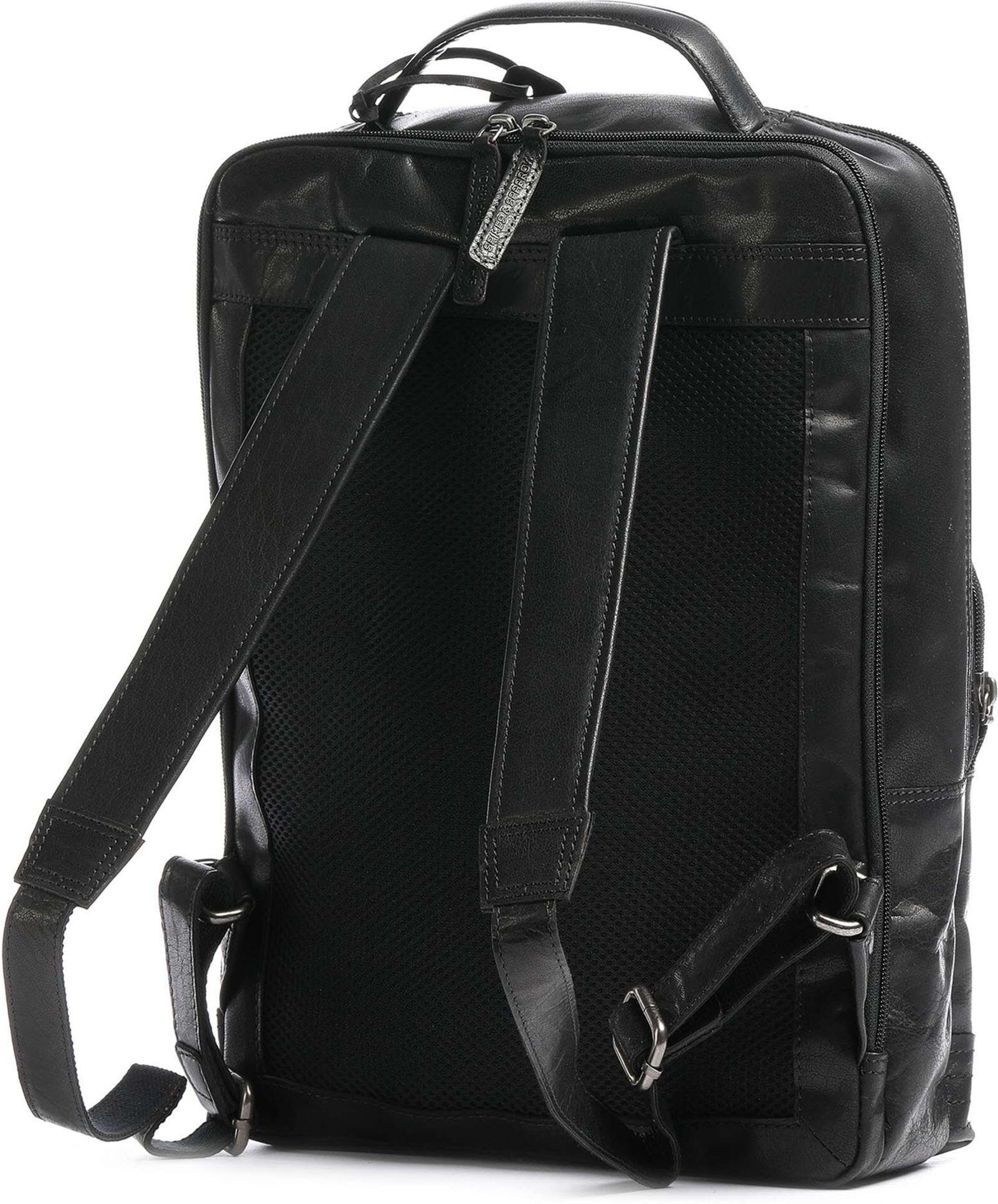 Spikes & Sparrow Bronco Rucksack aus Leder, schwarz