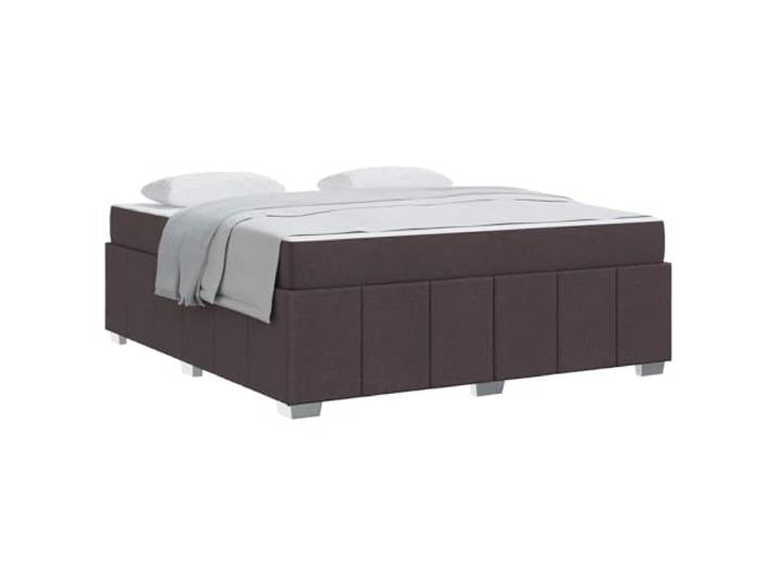 KKgypkn Boxspringbett Stoff Dunkelbraun 180x200 cm mit Taschenfederkernmatratze mittelfest, Bettrahmen mit Matratze 180x200, modernes Design mit stabilen Pfostenbeinen