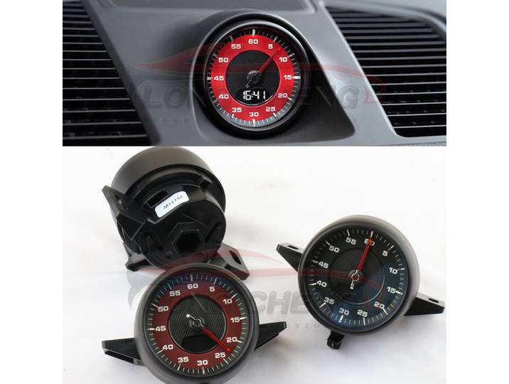 Couverture de chronomètre pour Porsche Cayenne 2018-2023, amélioration du tableau de bord central, horloge sport, chronomètre de course, instrument de mesure électronique.