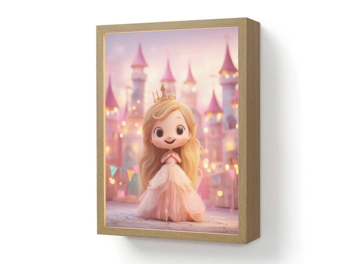 OnlyWow Wandleuchte MIT Akku Prinzessin - Rosa - Schloss 30x40 cm, Rechteckig, LED integrated, 30x40x8 cm, Lampen & Leuchten, Innenbeleuchtung, Wandleuchten