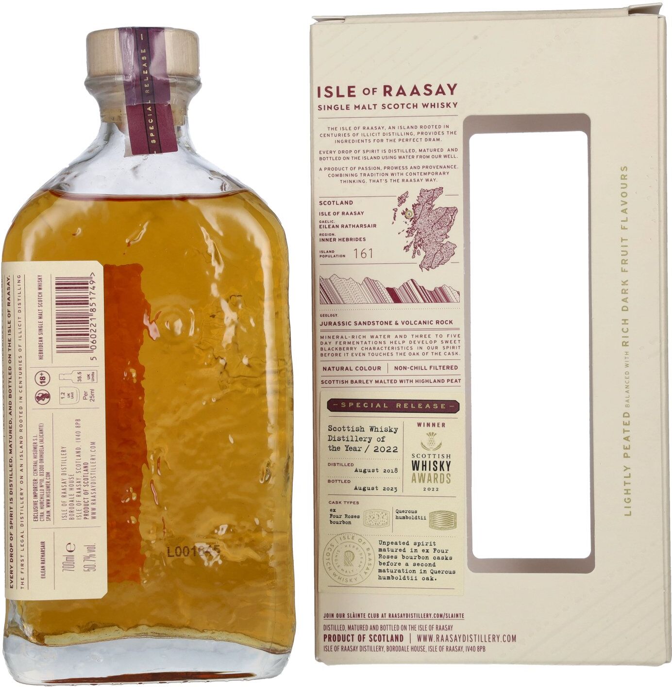 Isle of RAASAY Quercus Humboldtii Oak Single Malt Special Release 50,7% Vol. 0,7l in Geschenkbox