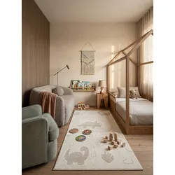 Kinderteppich Pflegeleicht Creme 80x150 cm - CANAZEI   Kadima Design