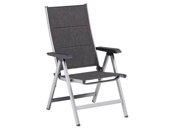 Kettler Basic Plus Padded Klappsessel verstellbar Aluminium/Outdoorgewebe Hellgrau