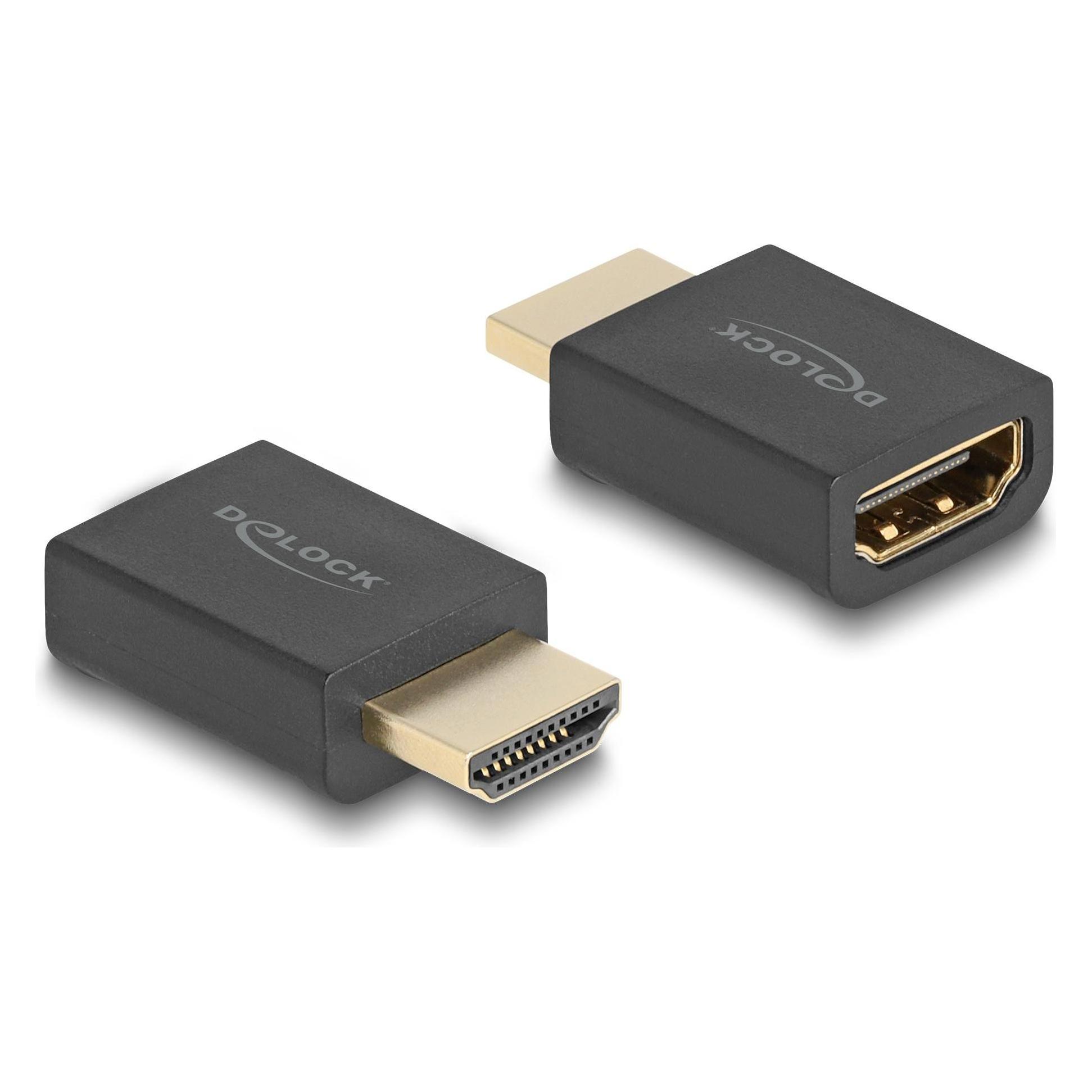 Delock High Speed HDMI with Ethernet Adapter Stecker zu Buchse 8K 60 Hz schwarz (HDMI) (66460)