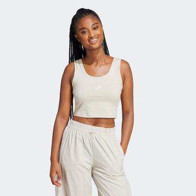 Tanktop ADIDAS SPORTSWEAR "W SL SJ TK", Damen, Gr. XS, grau (wonder alumina, weiß), Obermaterial: 93% Baumwolle, 7% Elasthan, Tops Tanktop, schmale Passform, leichtes und luftiges Design