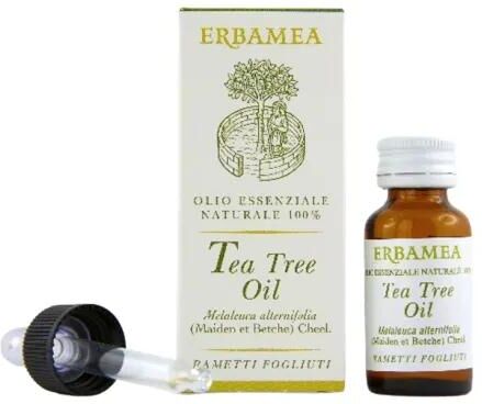 Erbamea Tea Tree Oil Olio Essenziale Biologico Utile per Respirazione e Uso Topico 10ml