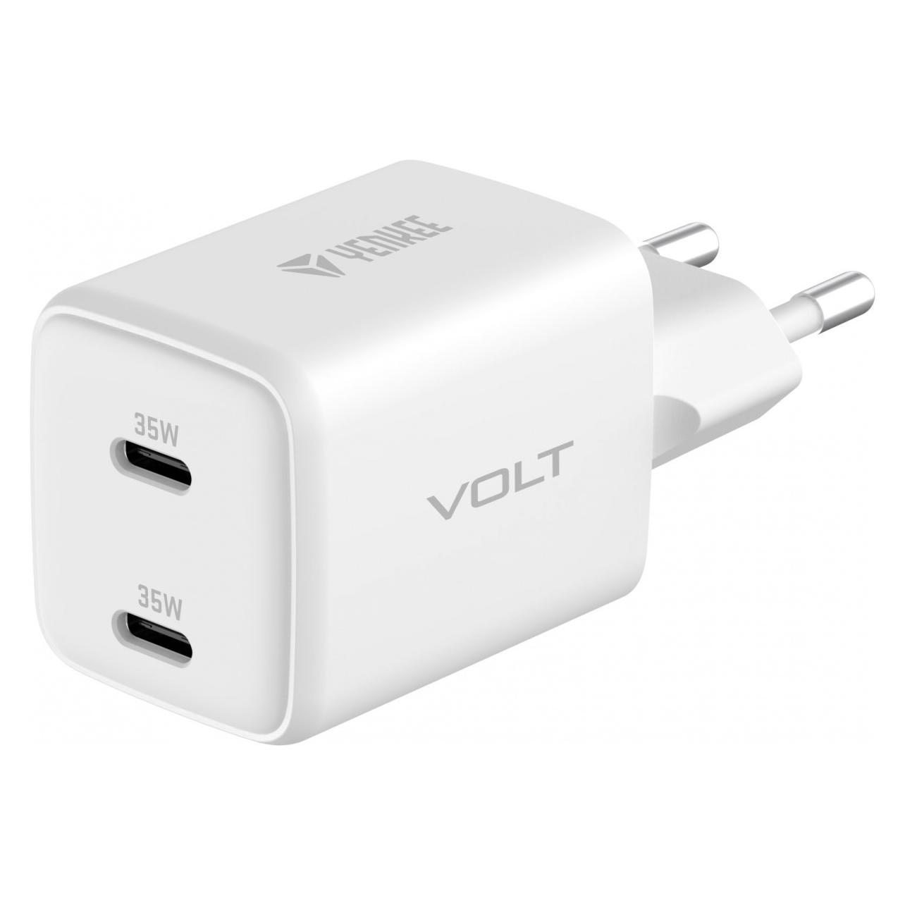 Yenkee USB-C Ladegerät 2x18W 3A Power Delivery 3.0 QC3.0 Weiss (35 W, 2 Ports) (YAC G35D VOLT)