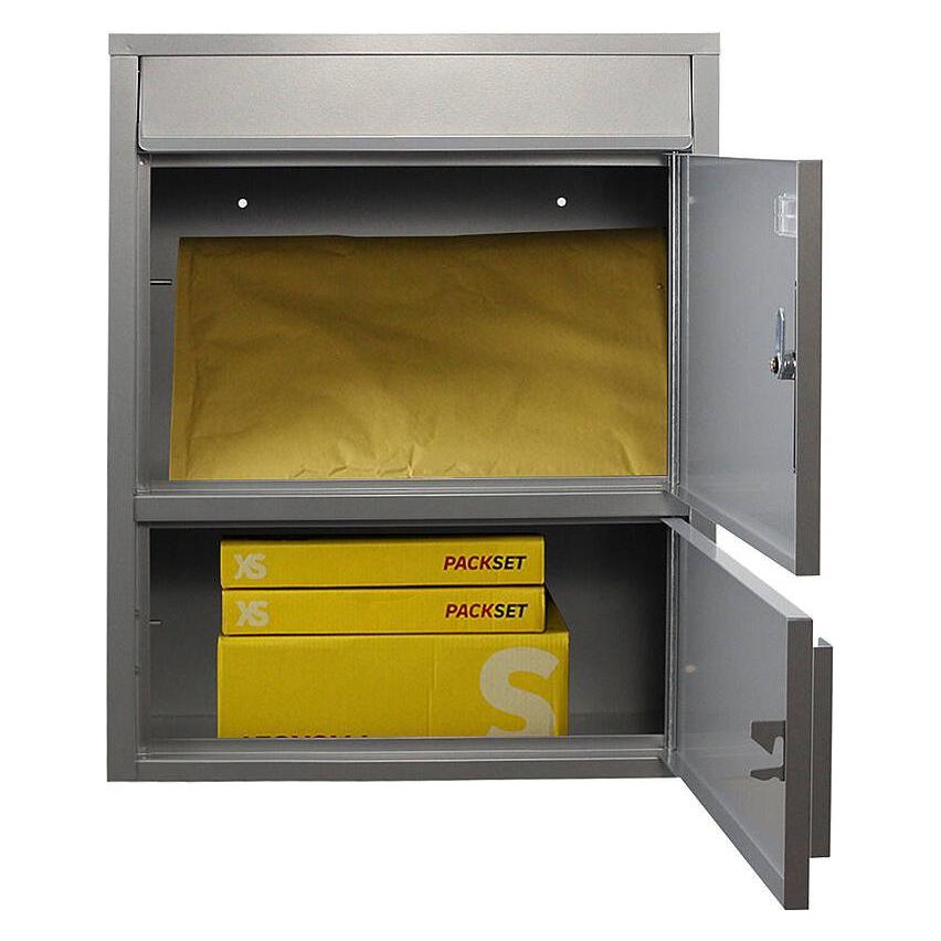 SafePost 921 TIAMAT Briefkasten mit Paketfach silb (92152)
